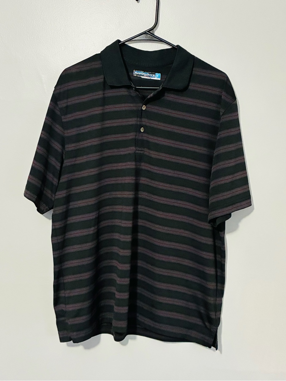 Roundtree & yorke performance Men's Black Golf Polo Large